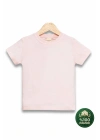 Çocuk Pembe Tişört %100 Pamuk Basic Kısa Kollu Bisiklet Yaka Kız Erkek Unisex Yazlık T-shirt