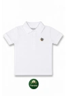 Kız Erkek Çocuk Polo Yaka Kısa Kollu Beyaz Renk Okul T-shirt
