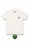 Kız Erkek Çocuk Ekru Polo Yaka Tişört Uzun Kollu Okul T-shirt Unisex Çocuk Üst