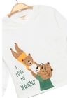 Ayıcık Baskılı %100 Pamuk İnce Mevsimlik Uzun Kollu Çocuk Tshirt - Çocuk Giyim