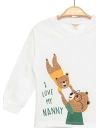 Ayıcık Baskılı %100 Pamuk İnce Mevsimlik Uzun Kollu Çocuk Tshirt - Çocuk Giyim