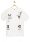 Erkek Basic Kısa Kollu %100 Pamuk Baskılı Nakış Detaylı Havalı ve Rahat Beyaz T-Shirt