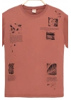 Erkek Çocuk Basic Kısa Kollu %100 Pamuk Baskılı Nakış Detaylı Havalı ve Rahat Turuncu T-Shirt