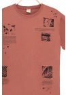 Erkek Çocuk Basic Kısa Kollu %100 Pamuk Baskılı Nakış Detaylı Havalı ve Rahat Turuncu T-Shirt