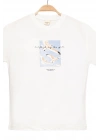 Erkek Çocuk Basic Kısa Kollu %100 Pamuk Martı Aplike Nakış Detaylı Rahat Beyaz T-Shirt