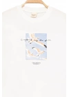 Erkek Çocuk Basic Kısa Kollu %100 Pamuk Martı Aplike Nakış Detaylı Rahat Beyaz T-Shirt