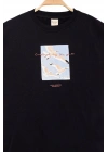 Erkek Çocuk Basic Kısa Kollu %100 Pamuk Martı Aplike Nakış Detaylı Rahat SİYAH T-Shirt
