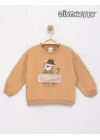 Erkek Çocuk Bej Renk Detectıve Tiger Baskılı Sweat