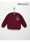 Erkek Çocuk Bordo Renk Calm Memories Baskılı Sweat