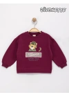 Erkek Çocuk Bordo Renk Detectıve Tiger Baskılı Sweat