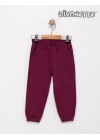 Erkek Çocuk Bordo Renk Paçası Lastikli Basic Eşofman