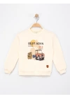 Erkek Çocuk Ekru Renk Best Advn Baskılı Sweat