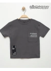 Erkek Çocuk Füme Renk Dv Clothe/Ed.99 Baskılı Tişört