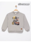 Erkek Çocuk Gri Renk Best Advn Baskılı Sweat