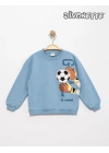 Erkek Çocuk Mavi Renk Futbol Topu Cepli Sweat