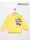 Erkek Çocuk Sarı Renk Futbol Topu Cepli Sweat