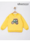 Erkek Çocuk Sarı Renk Jıp Tekerlek Aplikeli Sweat