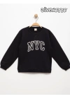 Erkek Çocuk Siyah Renk Nyc Nakışlı Sweat