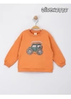 Erkek Çocuk Tarçın Renk Jıp Tekerlek Aplikeli Sweat