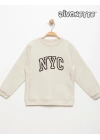 Erkek Çocuk Taş Renk Nyc Nakışlı Sweat