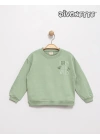 Erkek Çocuk Yeşil Renk Born To Be Wıld Baskılı Sweat