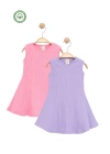Kaşkorse Kız Çocuk Elbise 2li Set-Kız Çocuk Giyim