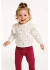 Kız Bebek %100 Pamuk Ekru Sweatshirt Fırfırlı - Kız Bebek Giyim