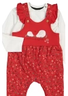 Kız Bebek Çiçek Desenli Tulum Badi 2li Set - Bebek Giyim