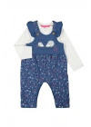 Kız Bebek Çiçek Desenli Tulum Badi 2li Set - Bebek Giyim