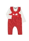 Kız Bebek Çiçek Desenli Tulum Badi 2li Set - Bebek Giyim