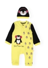 Kız Bebek Desenli Tulum Şapka 2li Set - Bebek Giyim