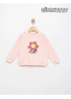 Kız Bebek Pembe Renk Çiçek Baskılı Sweat