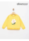 Kız Bebek Sarı Renk Çiçek Baskılı Sweat