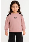 Kız Çocuk %100 Pamuk Pembe Sweatshirt Fiyonk Detaylı - Şık ve Rahat Kız Çocuk Giyim