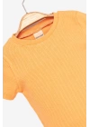 Kız Çocuk 3lü Set Düz Kısa Kollu Kaşkorse T-shirt -Çocuk Giyim