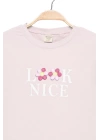 Kız Çocuk Çiçekli Kısa Kollu T-shirt - Çocuk Giyim
