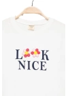 Kız Çocuk Çiçekli Kısa Kollu T-shirt - Çocuk Giyim