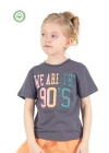 Kız Çocuk Desenli Kısa Kollu T-shirt -Çocuk Giyim