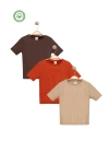 Kız Çocuk Kısa Kollu Kaşkorse 3lü T-shirt Seti -Çocuk Giyim