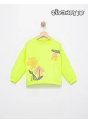 Kız Çocuk N.Yeşil Renk Flower Baskılı Sweat