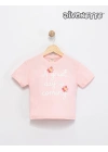 Kız Çocuk Pembe Renk A Great Day Is Comıng Baskılı Tişört