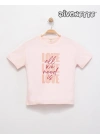 Kız Çocuk Pembe Renk All We Need Is Love Baskılı Tişört