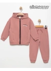 Kız Çocuk Pembe Renk Lovely Baskılı Hırkalı Takım