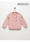 Kız Çocuk Pembe Renk Smıle Ponponlu Sweat