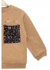 Kız Çocuk Pullu Cep Detaylı Sweatshirt - Süs Cep Detaylı Çocuk Sweat
