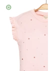 Kız Çocuk Taş İşlemeli T-shirt -Çocuk Giyim