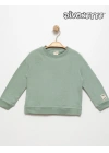 Kız Çocuk Yeşil Renk Tavşan Nakışlı Sweat