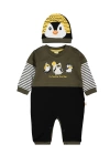 Kız Erkek Bebek Tulum Şapkalı 2li Set - Bebek Giyim