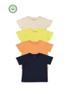 Kız Erkek Çocuk 4lü Set Düz Kısa Kollu T-shirt - Çocuk Giyim