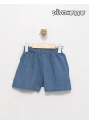 Unisex Bebek İndigo Renk Basic Müslin Şort